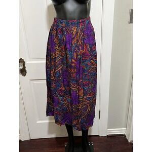Womens Vintage 1980s/1990s Paisley Colorful Skirt